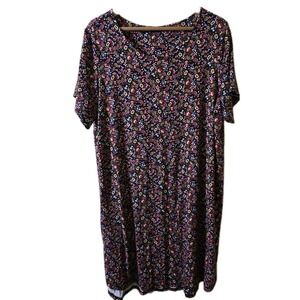 T By Tahari Women Shift Dress Size‎ Black Flowy Cap-Sleeve